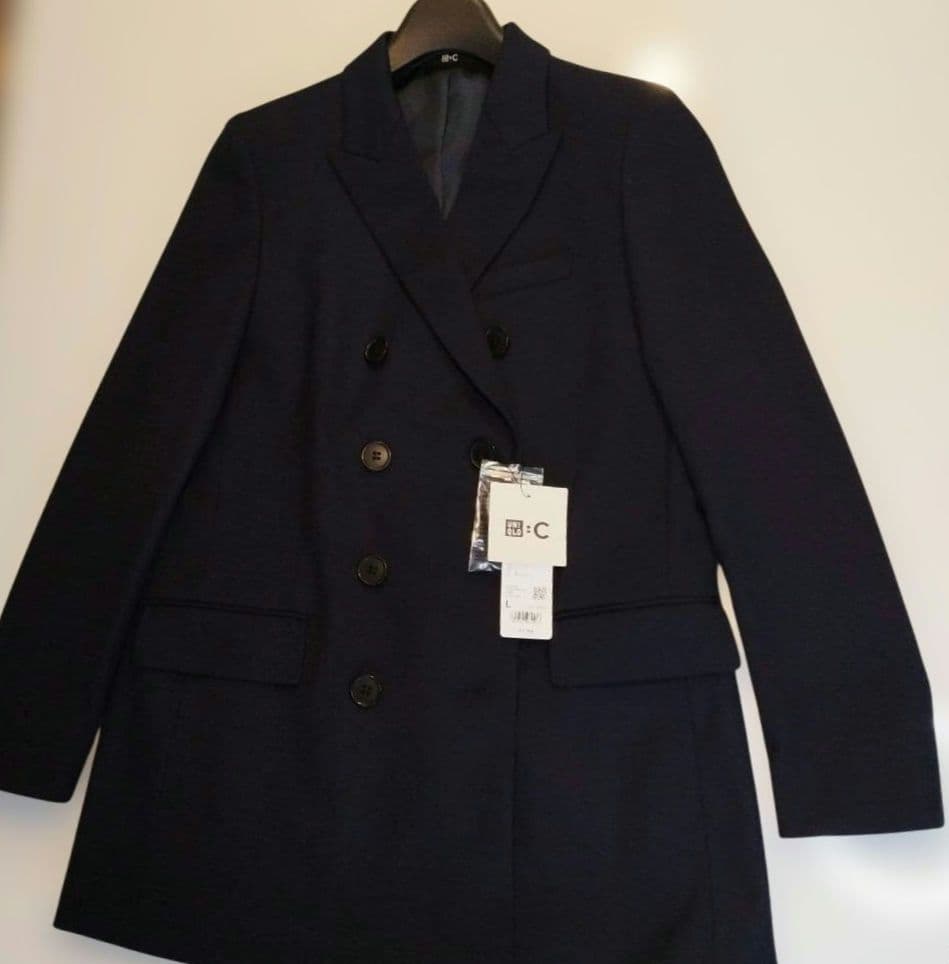 ユニクロC ダブルテーラードジャケット　サイズL　NAVY(69)