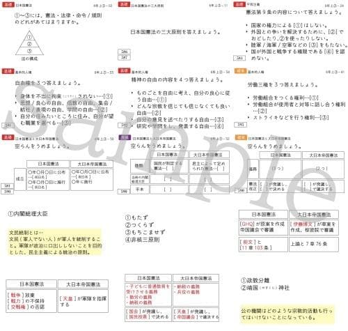 極める中学受験　公民カード　暗記カード　サピックス　予習シリーズ