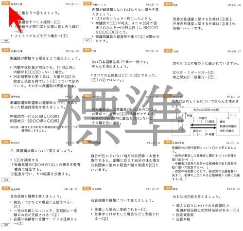 極める中学受験　公民カード　暗記カード　サピックス　予習シリーズ