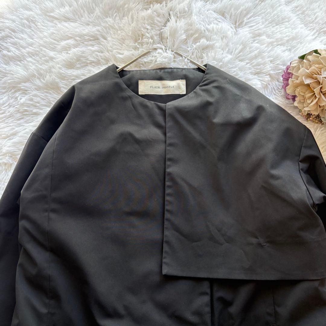 PLAIN PEOPLE マフラー付 ロングダウンコート 4 XL 黒 2way
