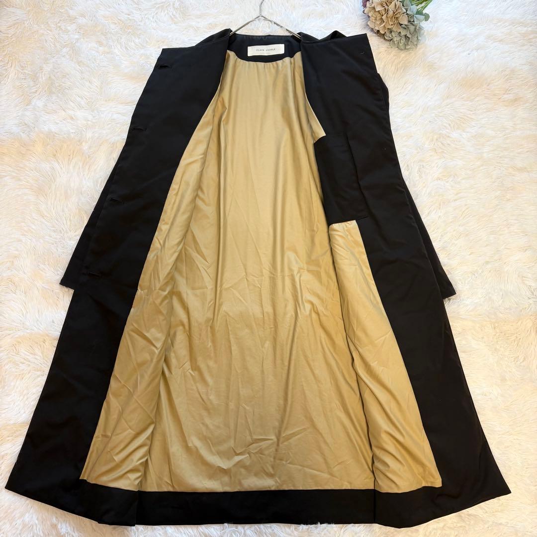 PLAIN PEOPLE マフラー付 ロングダウンコート 4 XL 黒 2way