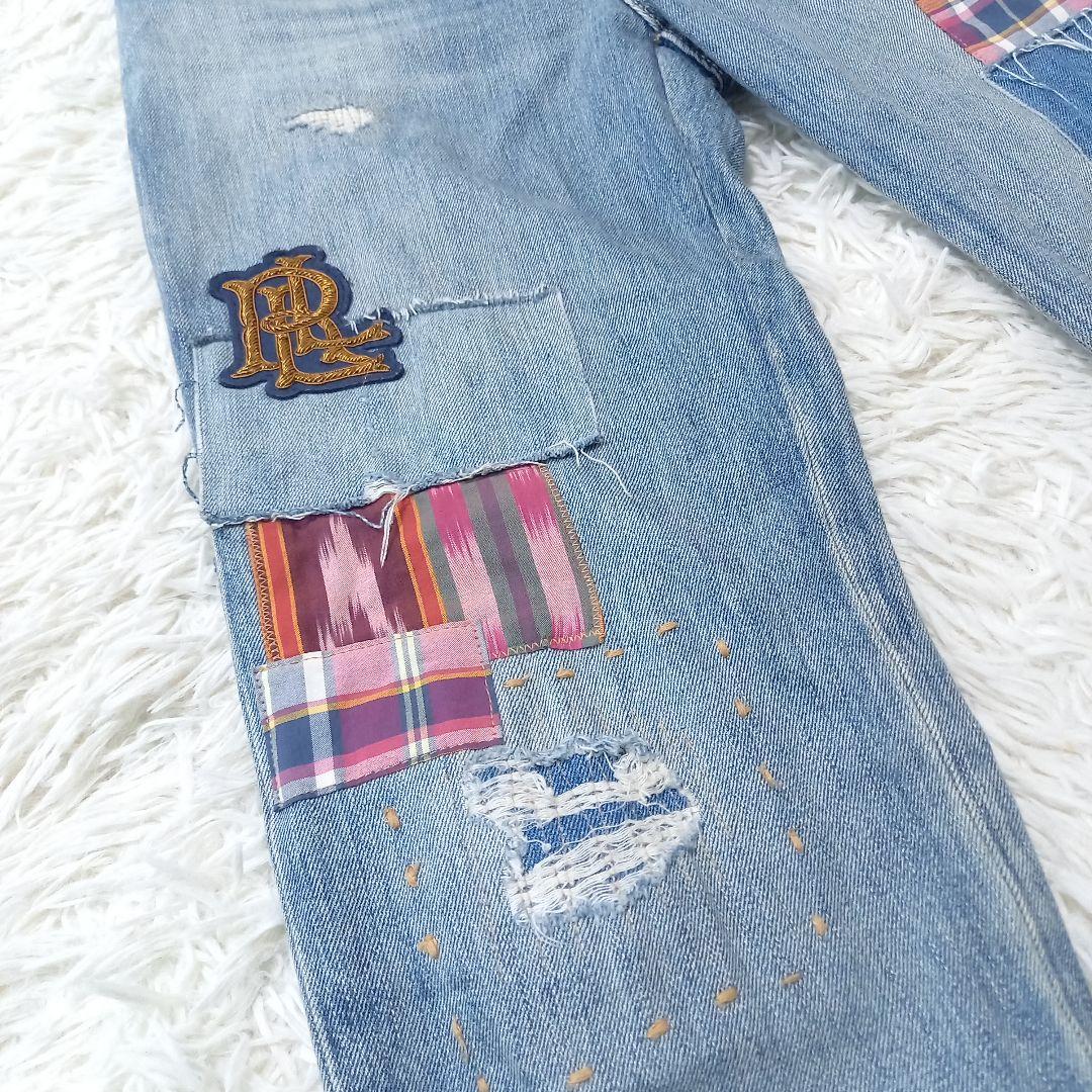 ●希少●　ラルフローレン　パッチワーク　刺繍　ワッペン　デニム　マルチカラー