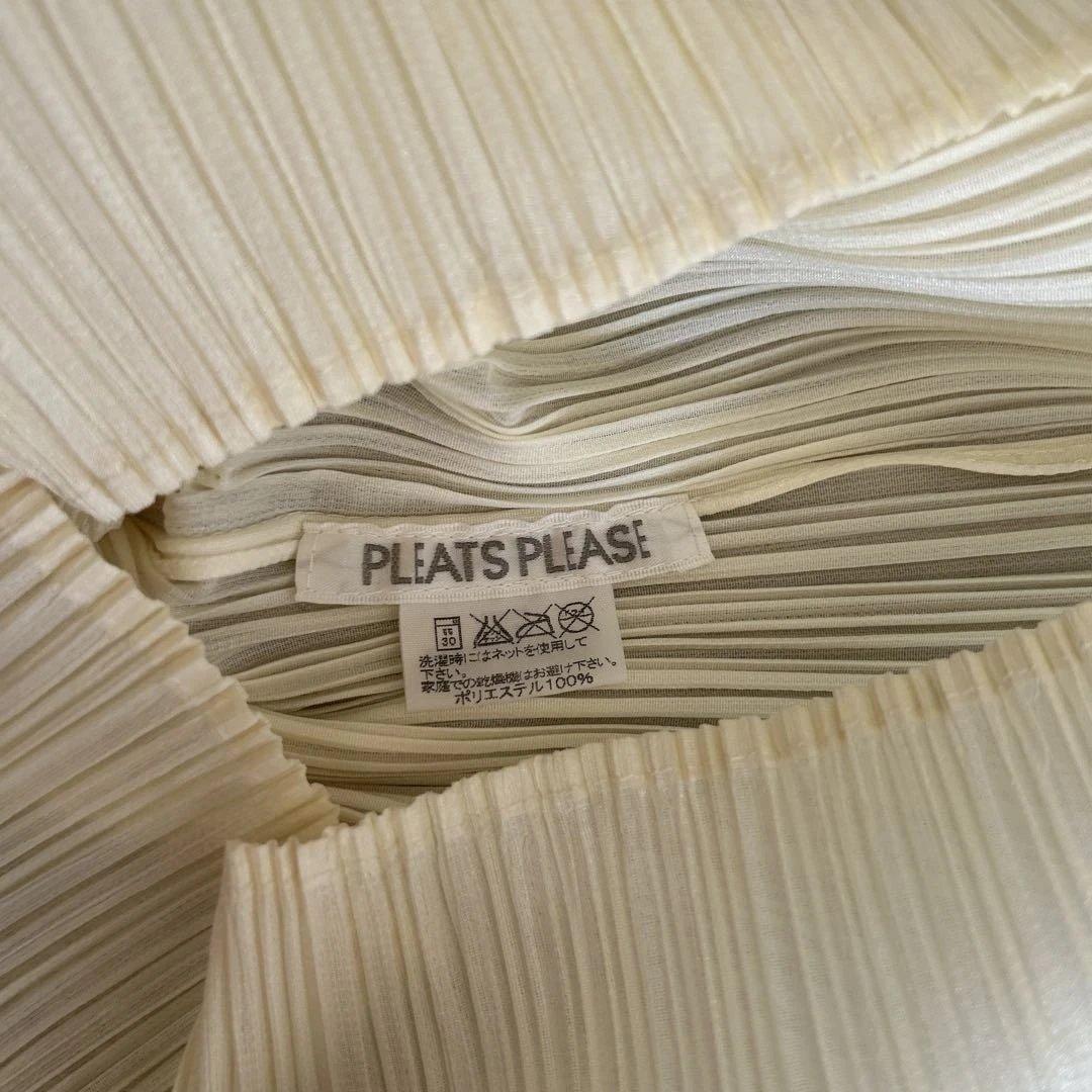 PLEATS PLEASE プリーツ 半袖トップス アイボリー サイズ:3