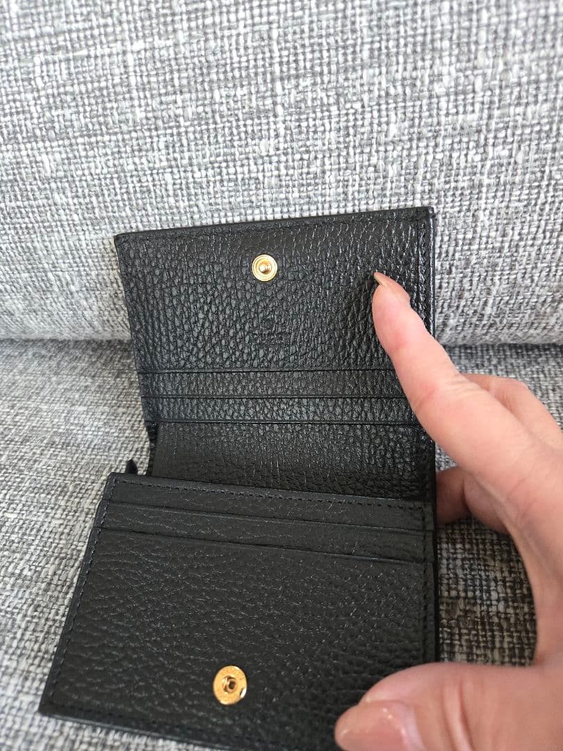 GUCCI 二つ折り財布 ベージュ/ブラック