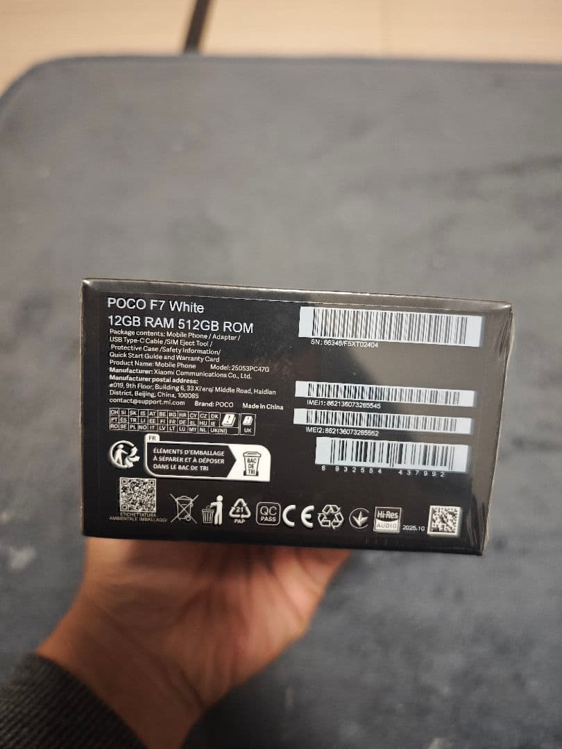 POCO F7 ホワイト 12GB RAM 512GB ROM