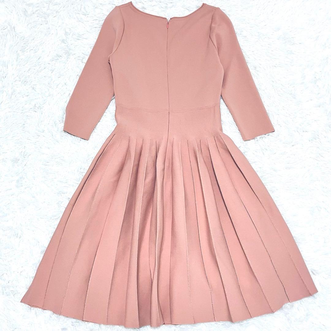 美品✨ANAYIアナイ プリーツ フレアニットワンピース ピンク 38 Aライン