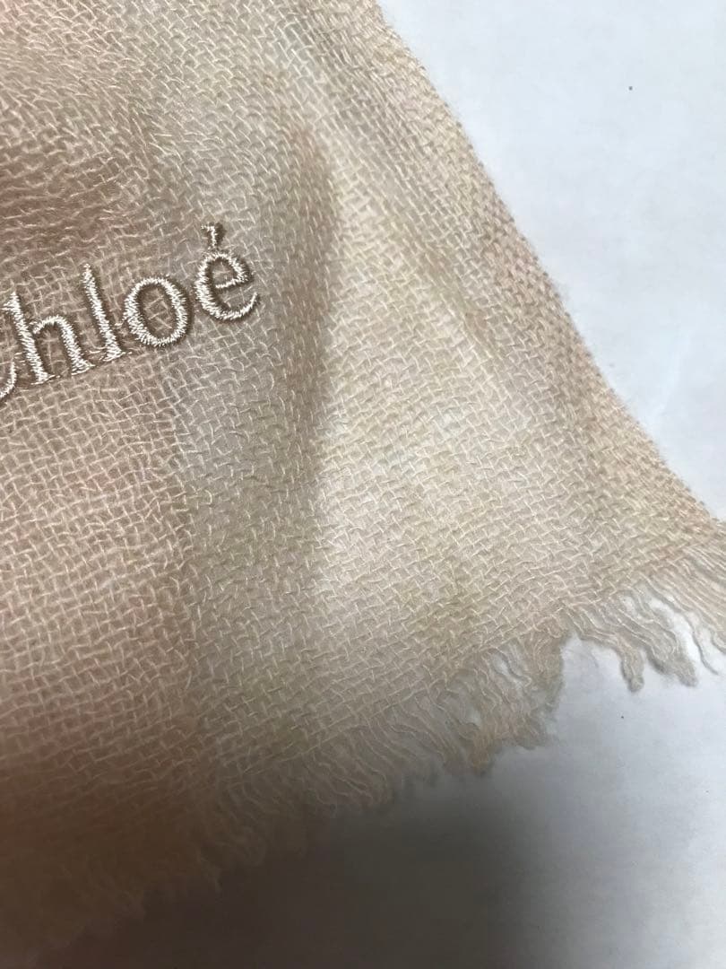 Chloé ベージュ カシミヤ大版ストール