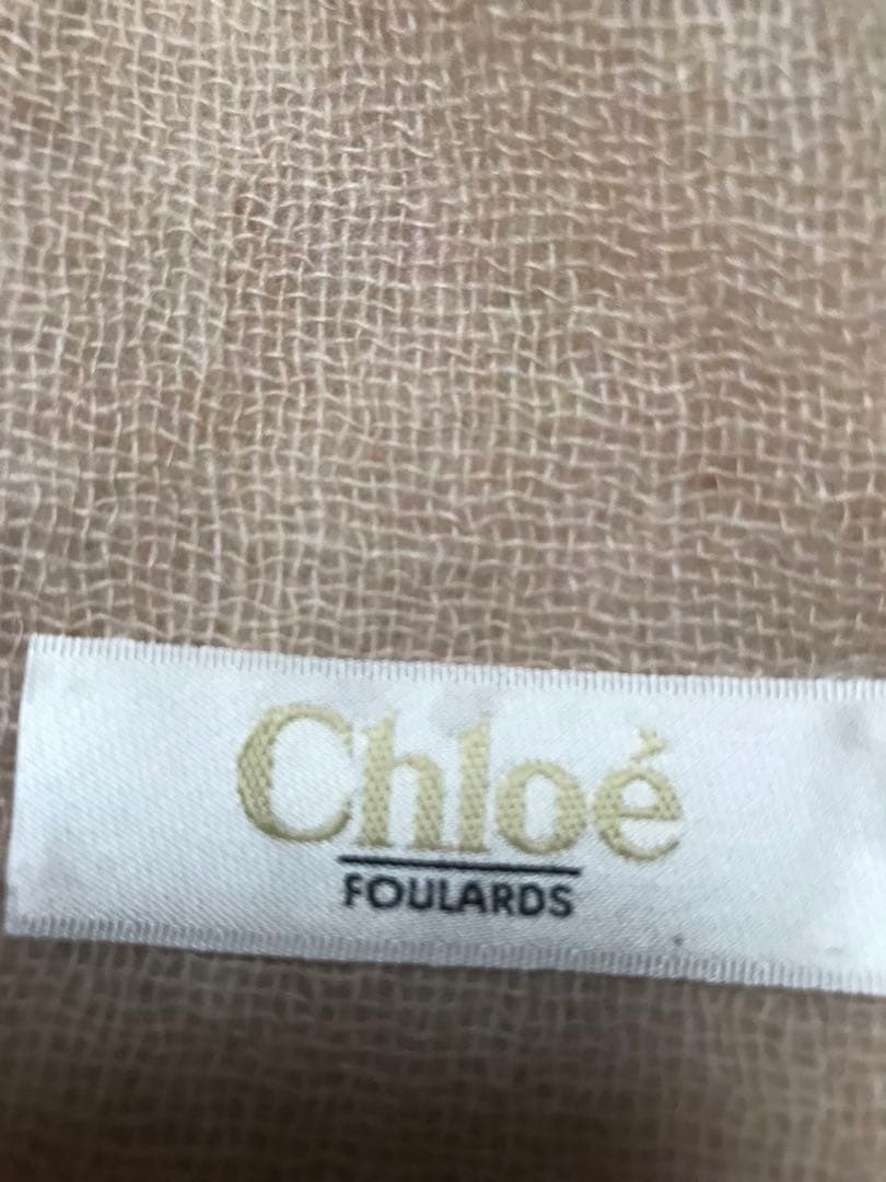 Chloé ベージュ カシミヤ大版ストール