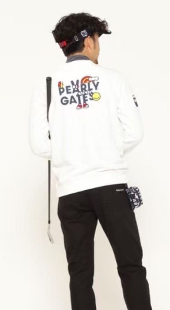 新品 正規品 パーリーゲイツ どうしちゃったPGスウェット 白 サイズ6