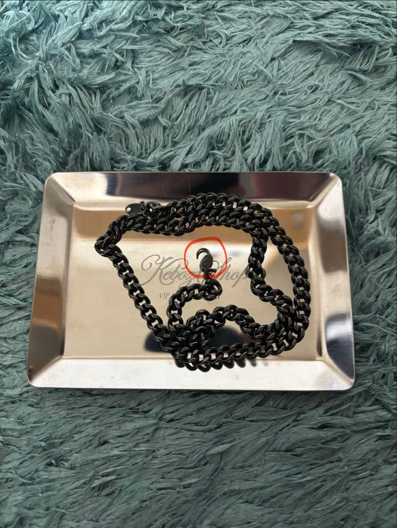 Phiten 炭化チタンチェーンネックレス 45cm ブラック　ジャンク品