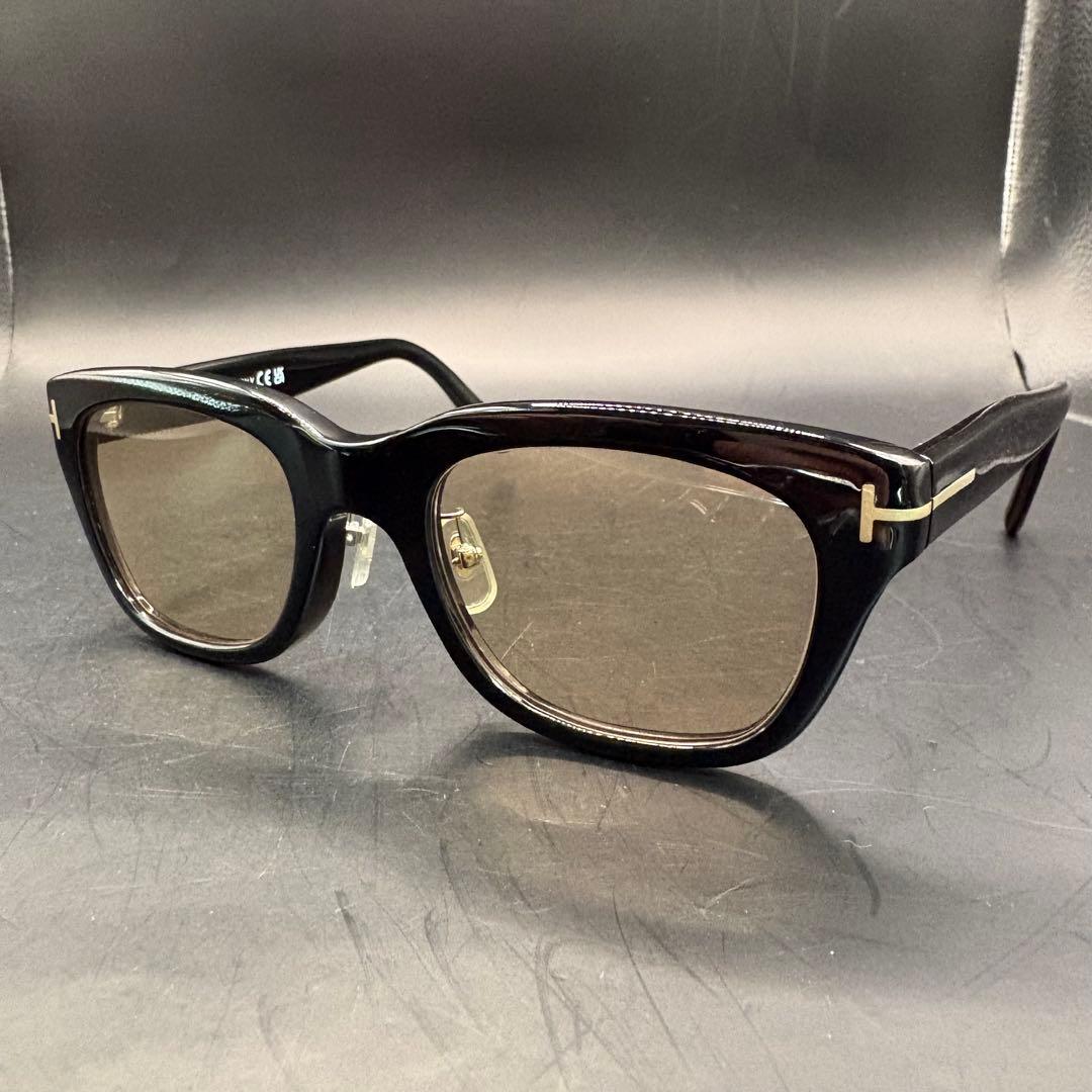 【美品】 TOM FORD TF5178F サングラス 黒縁 ブラウン レンズ