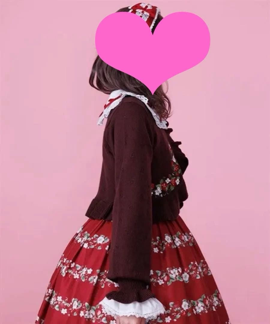 Chalmiere いちご刺繍ニットボレロ