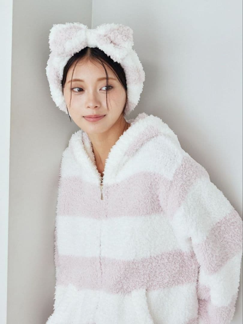 限定値下【新品】ジェラピケ ボーダーパーカ&ショートパンツ&ヘアバンド ピンク