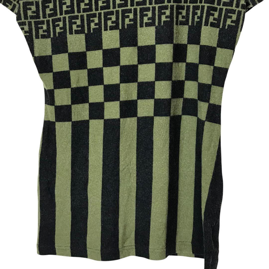FENDI フェンディ　レディース半袖Tシャツ　ズッカ柄　レーヨン　イタリア製