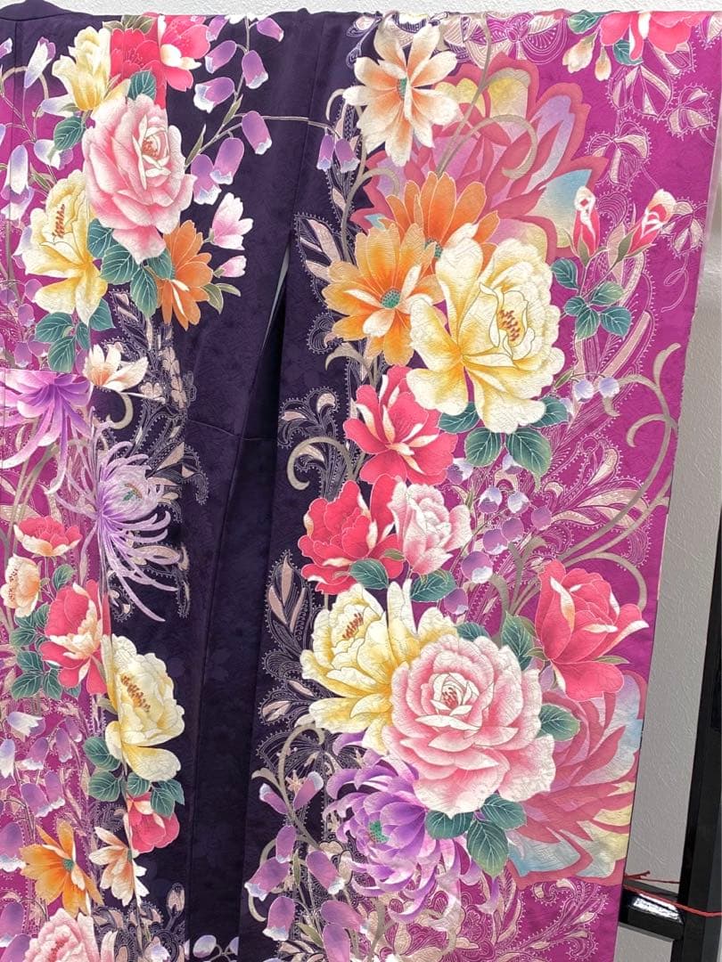 振袖 豪華 型友禅 刺繍 金駒 金彩 紋意匠 身丈169cm 撥水加工済