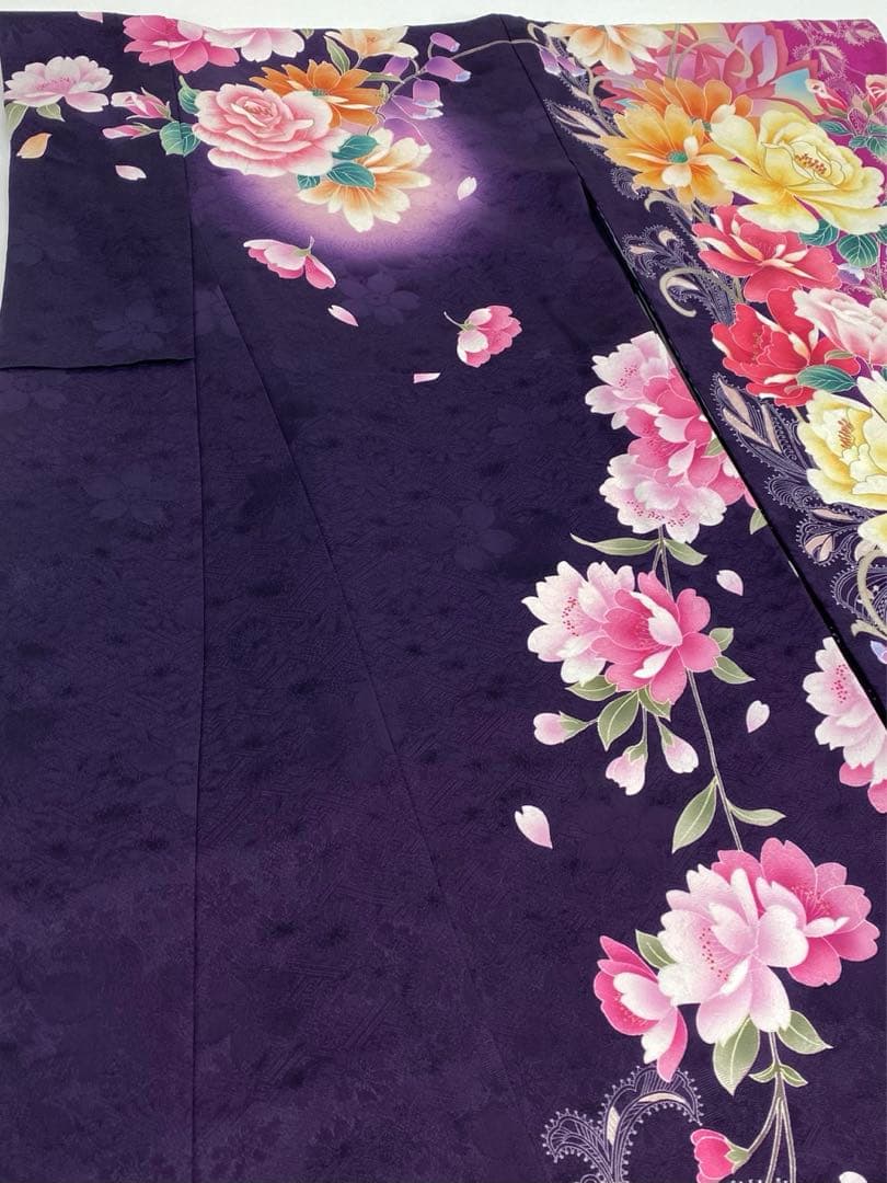 振袖 豪華 型友禅 刺繍 金駒 金彩 紋意匠 身丈169cm 撥水加工済