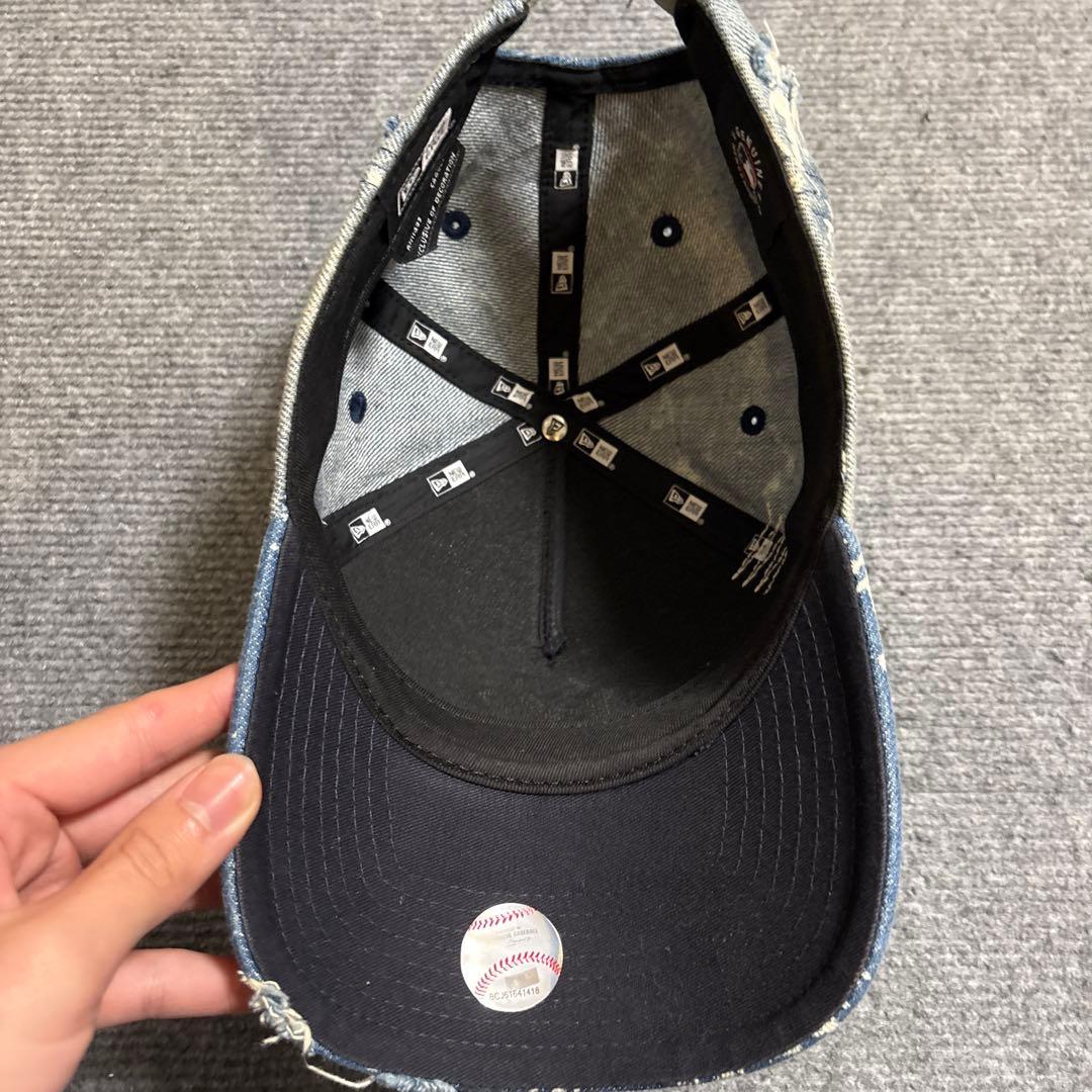 NEWERA NY ニューエラ　ダメージ　デニム　キャップ　スナップバック