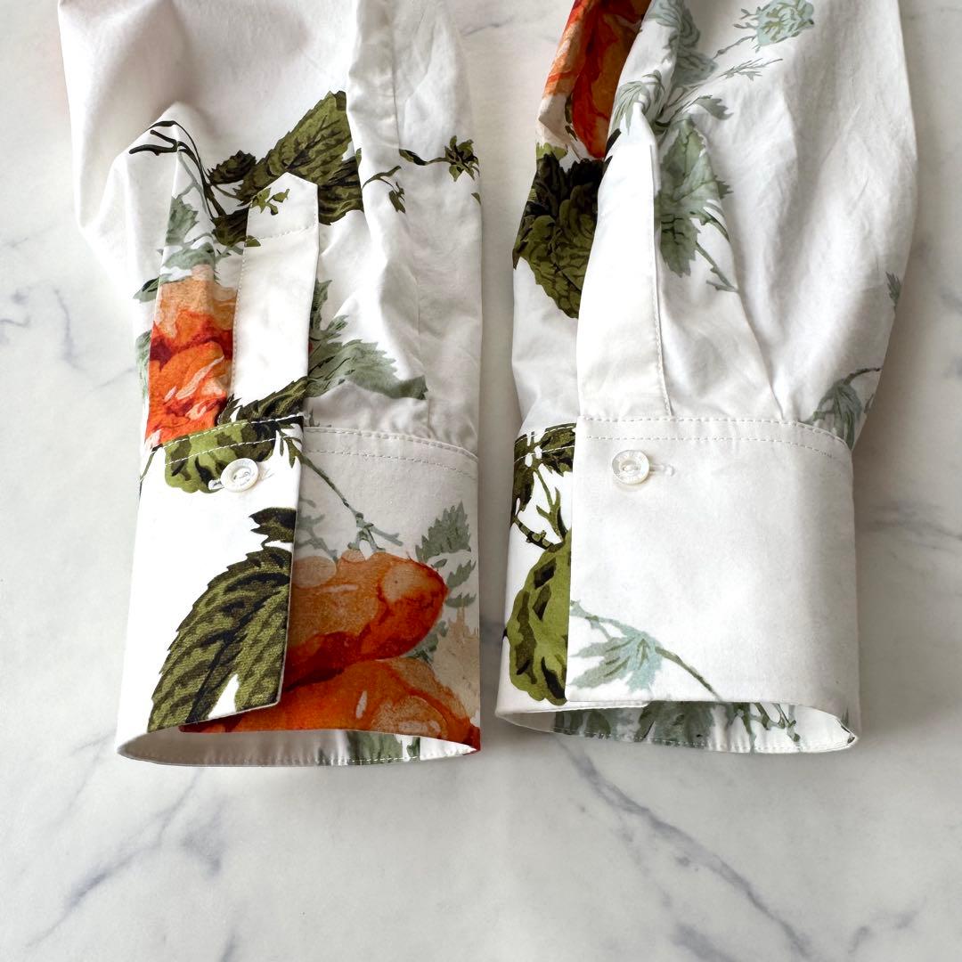 美品 アーデム ERDEM コットン シャツワンピース ドレス 花柄 ひざ丈