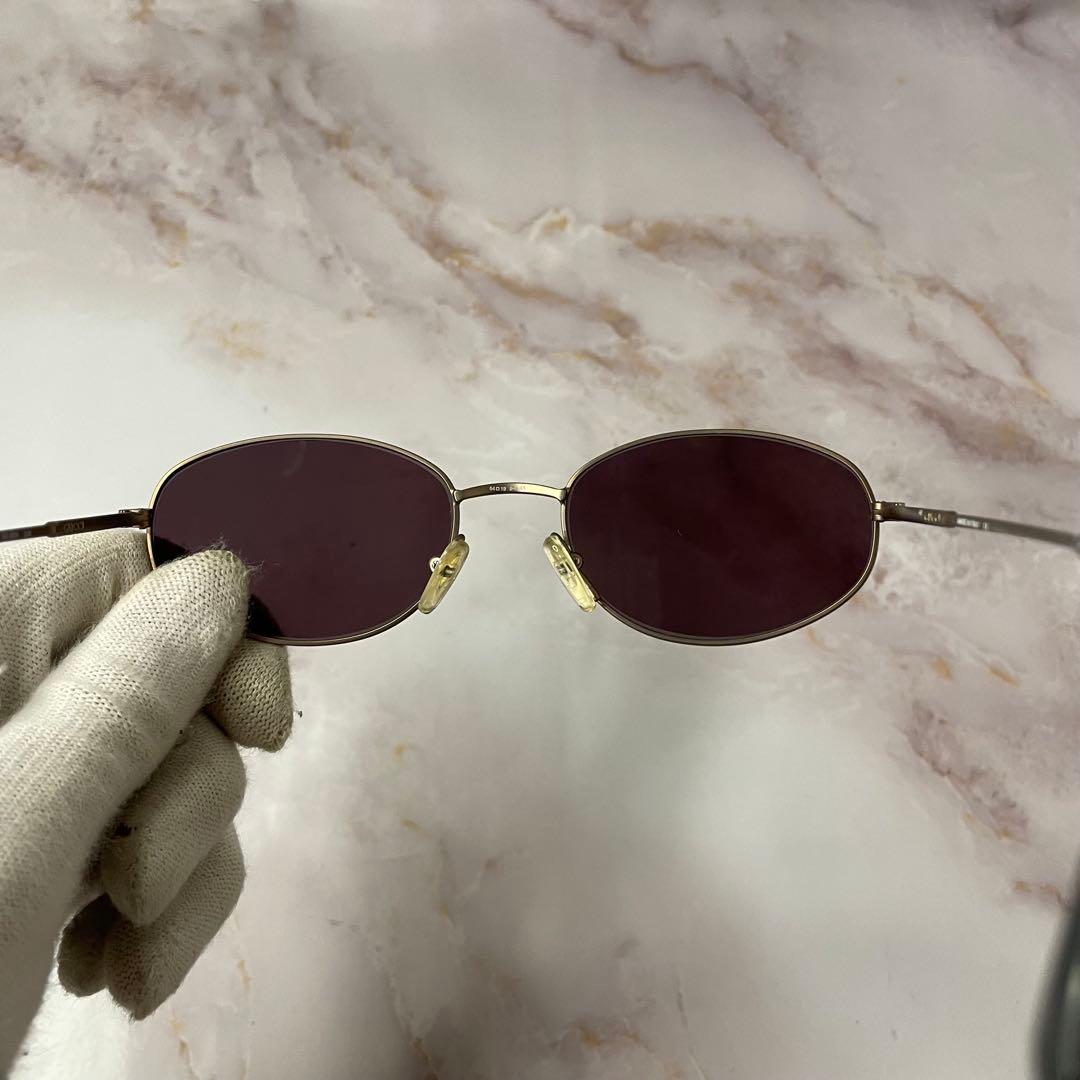 GUCCI グッチ オーバル シャンパンゴールド サングラス ケース付き