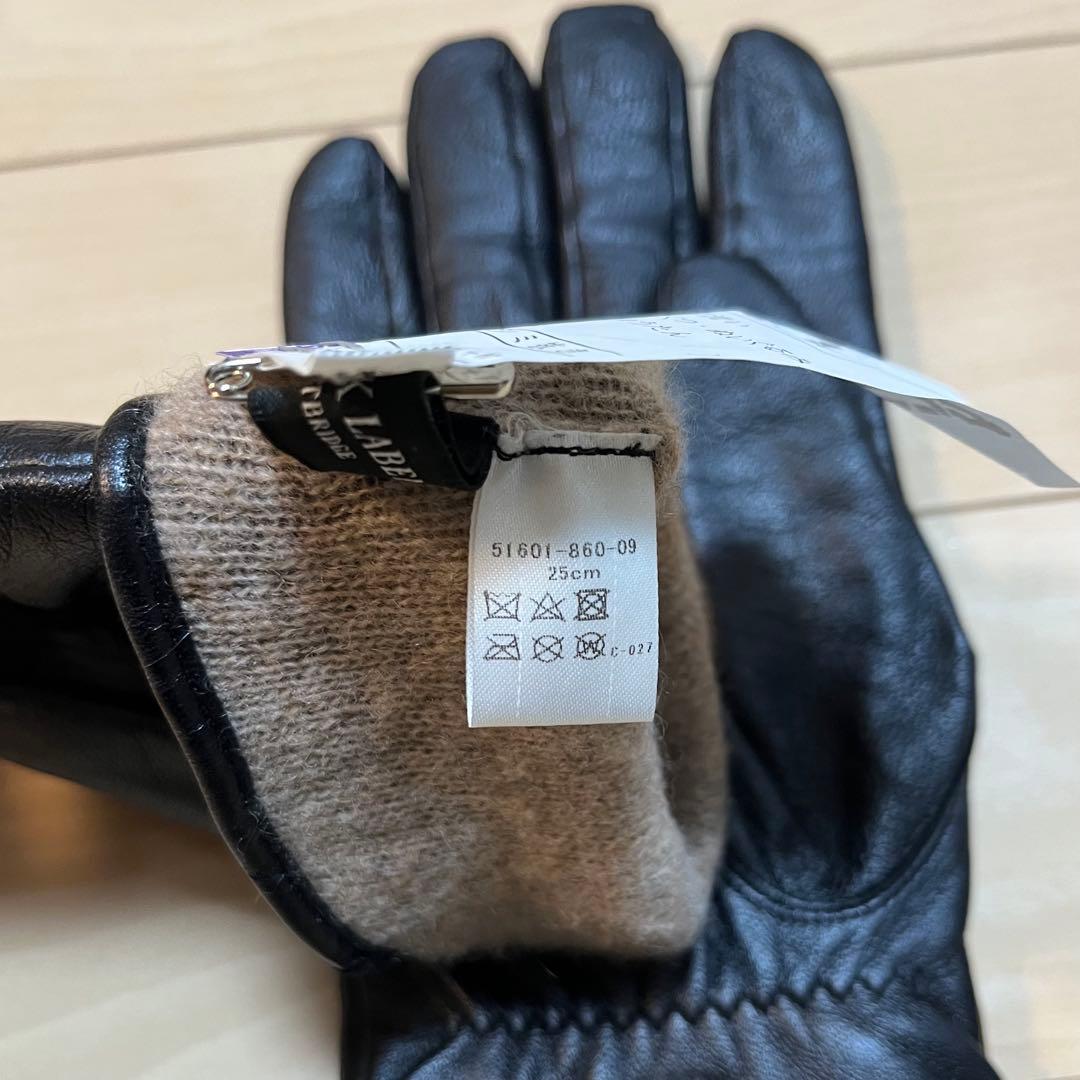 BLACK LABEL CRESTBRIDGE 手袋　レザー　カシミヤ　25cm