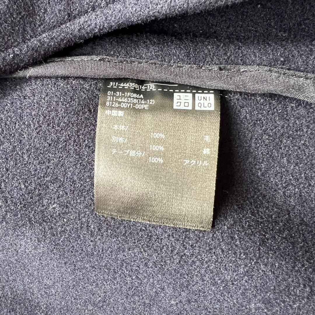 +J UNIQLO ウールオーバーサイズ　ダッフルコート ネイビー　xs 紺色