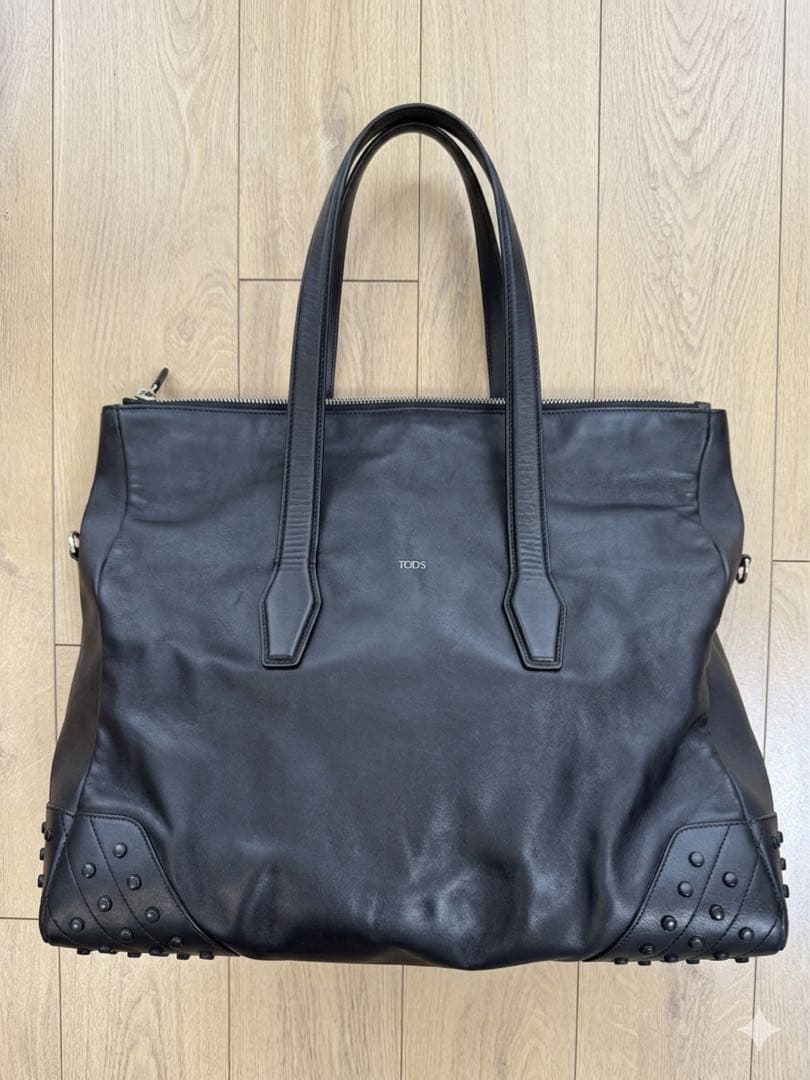 【美品】TOD'S トートバッグ ゴンミーニ スムースレザー ブラック
