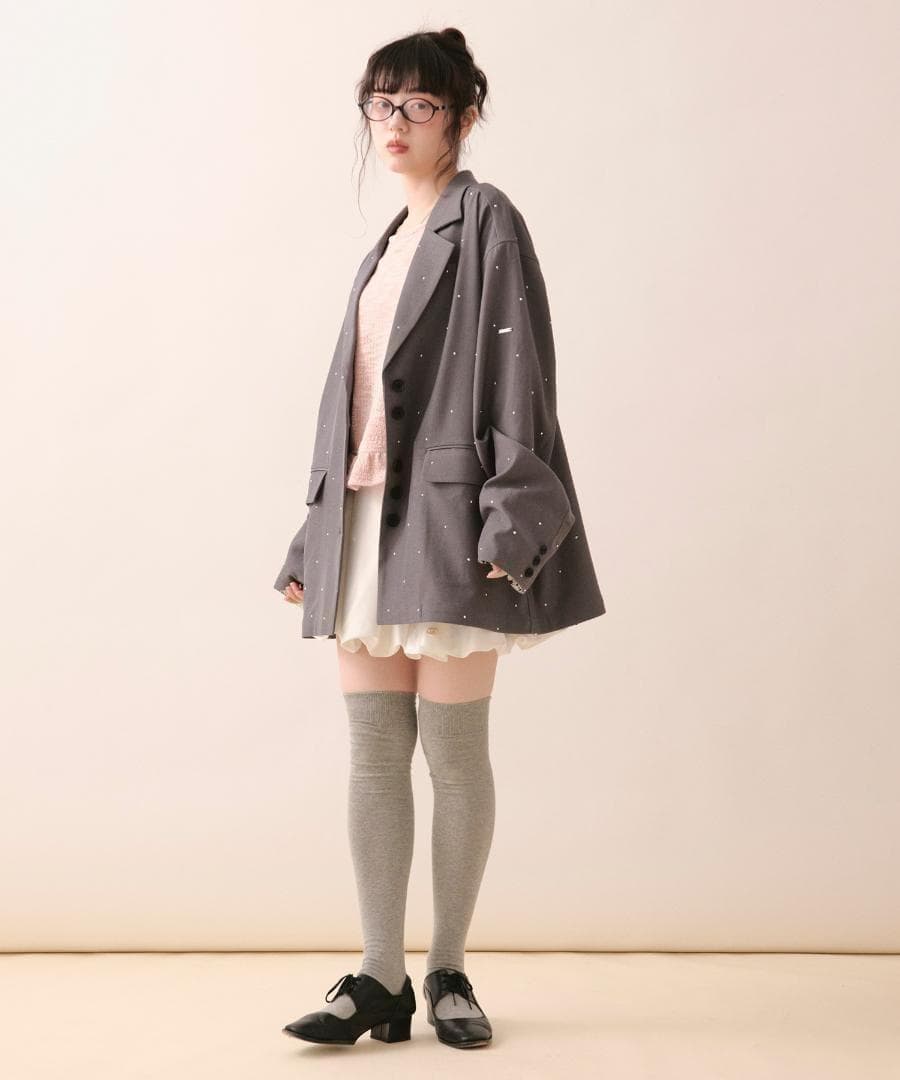 即日発送 入手困難 新品 loin nuit ニュアンスボタンレースジャケット