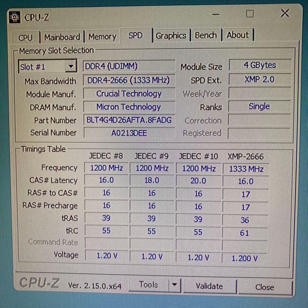 パソコン メモリ DDR4-2666 4GB ×4