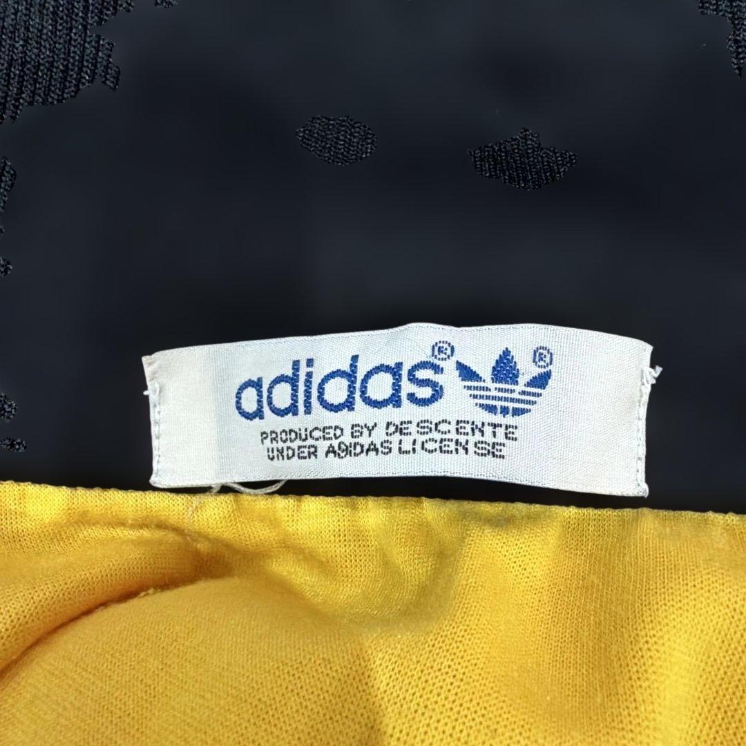 80s adidas デサント製トラックジャケット 黄色 トレフォイル ジャージ