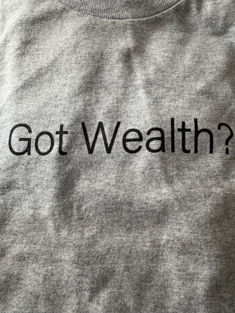 【グレー・Lサイズ】PAJA STUDIO Got Wealth?ロングTシャツ