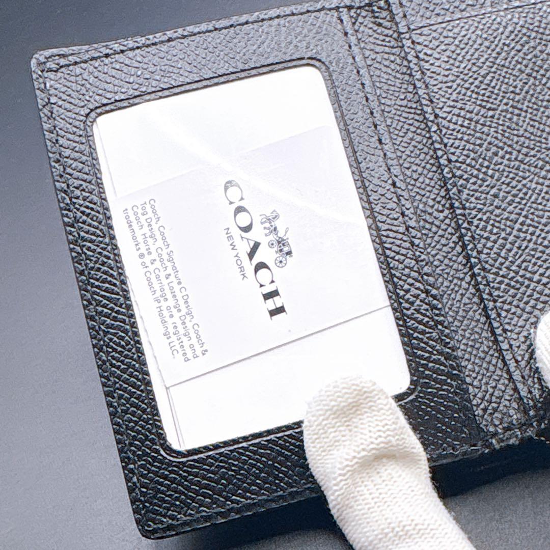 ✨極美品✨コーチ COACH ブラック 本革 コンパクト３つ折り財布 ✧