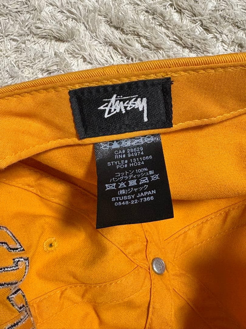 STUSSY キャップ　ARCH STRAPBACK CAP stuイエロー