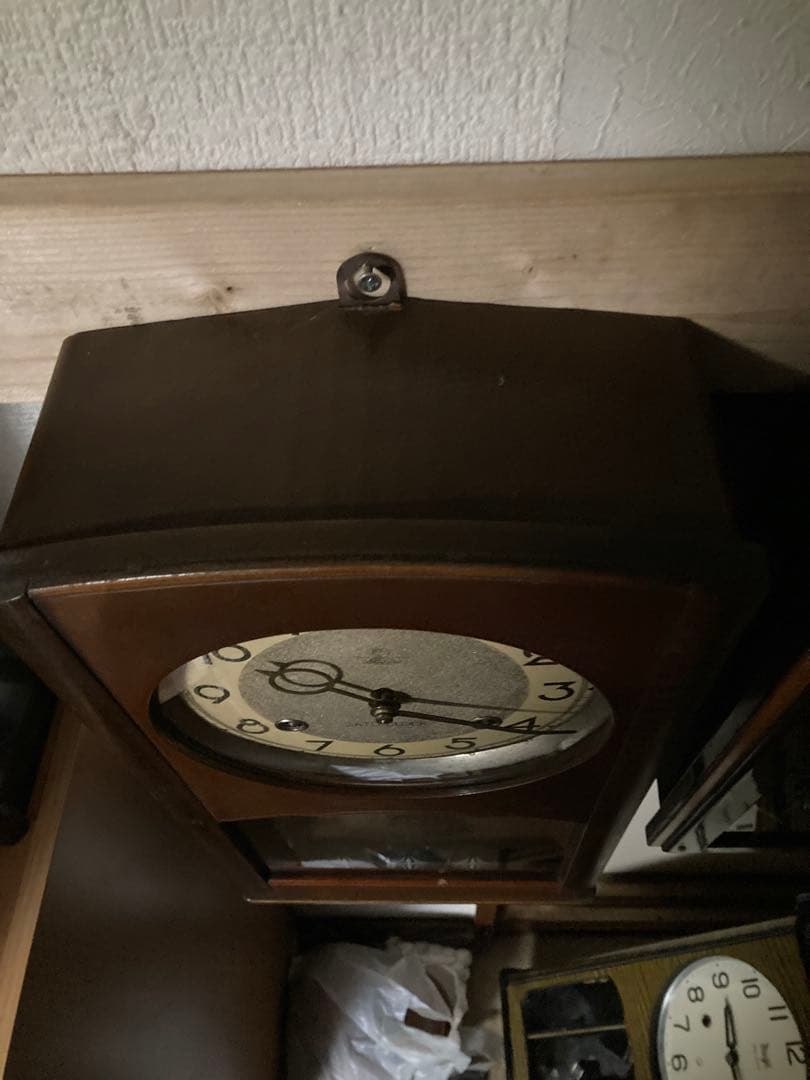 佐藤時計 地球鶏マーク柱時計 8日巻アンティーク時計稼働品 昭和ノスタルジー