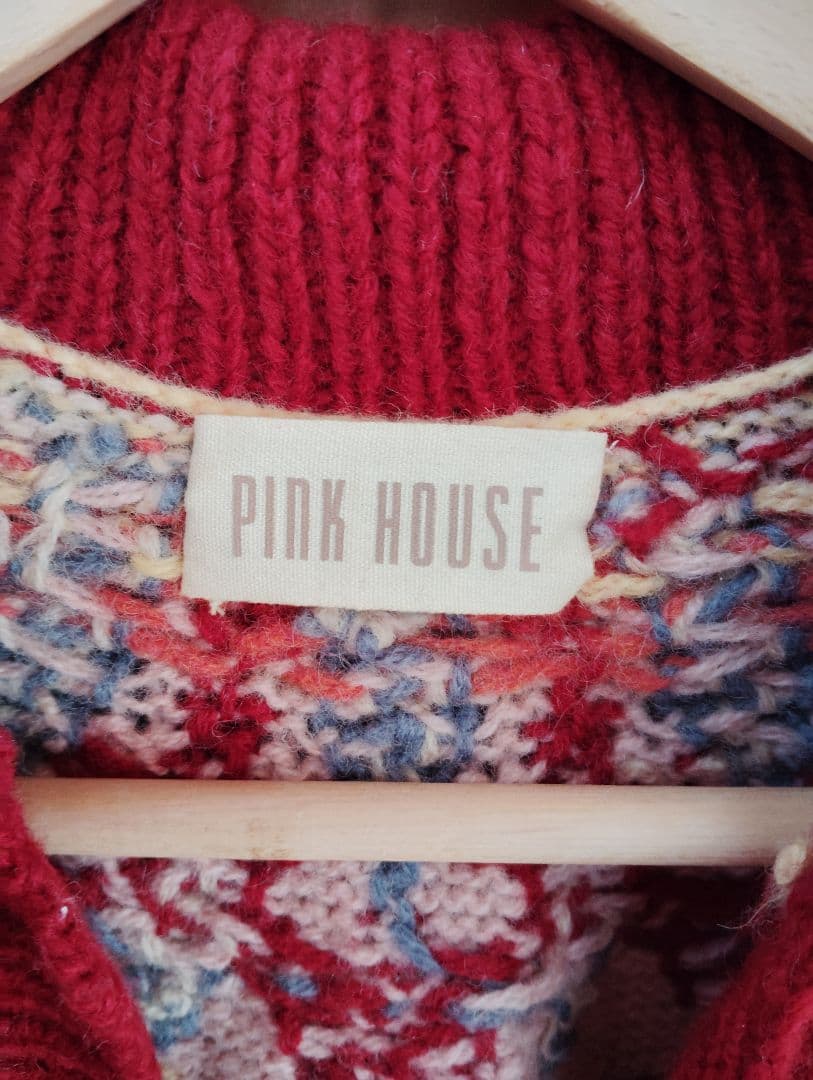 PINK HOUSE ノルディック柄カーディガン