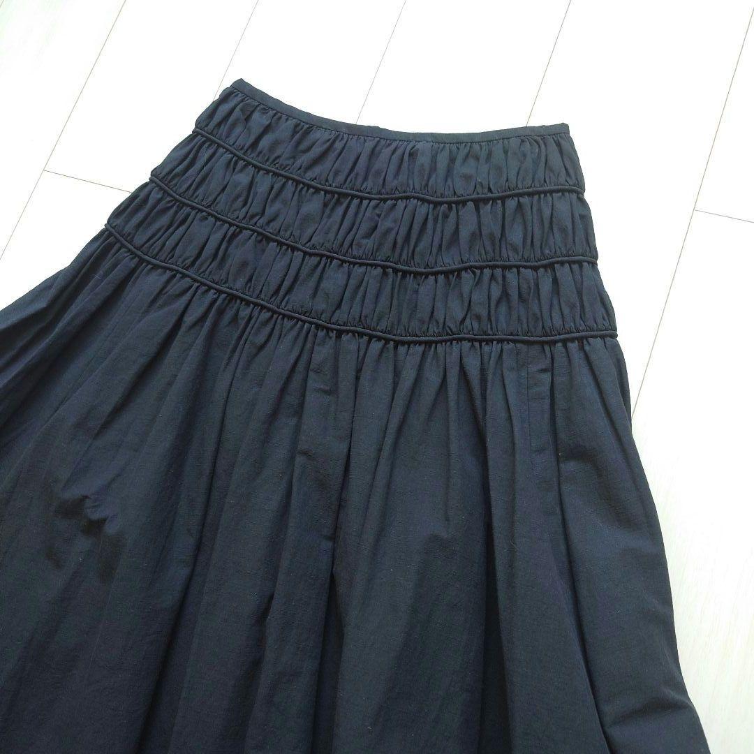 ★美品★　Curensology　パイピングフレアスカート　コットンリネン