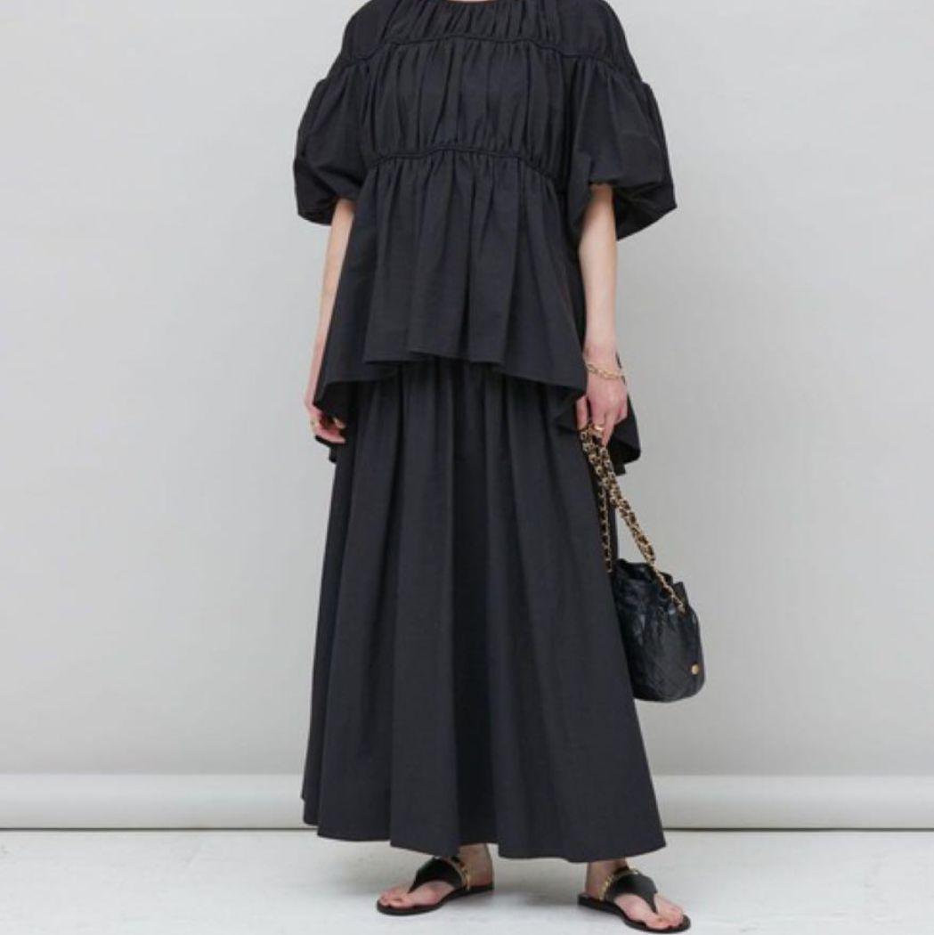 ★美品★　Curensology　パイピングフレアスカート　コットンリネン