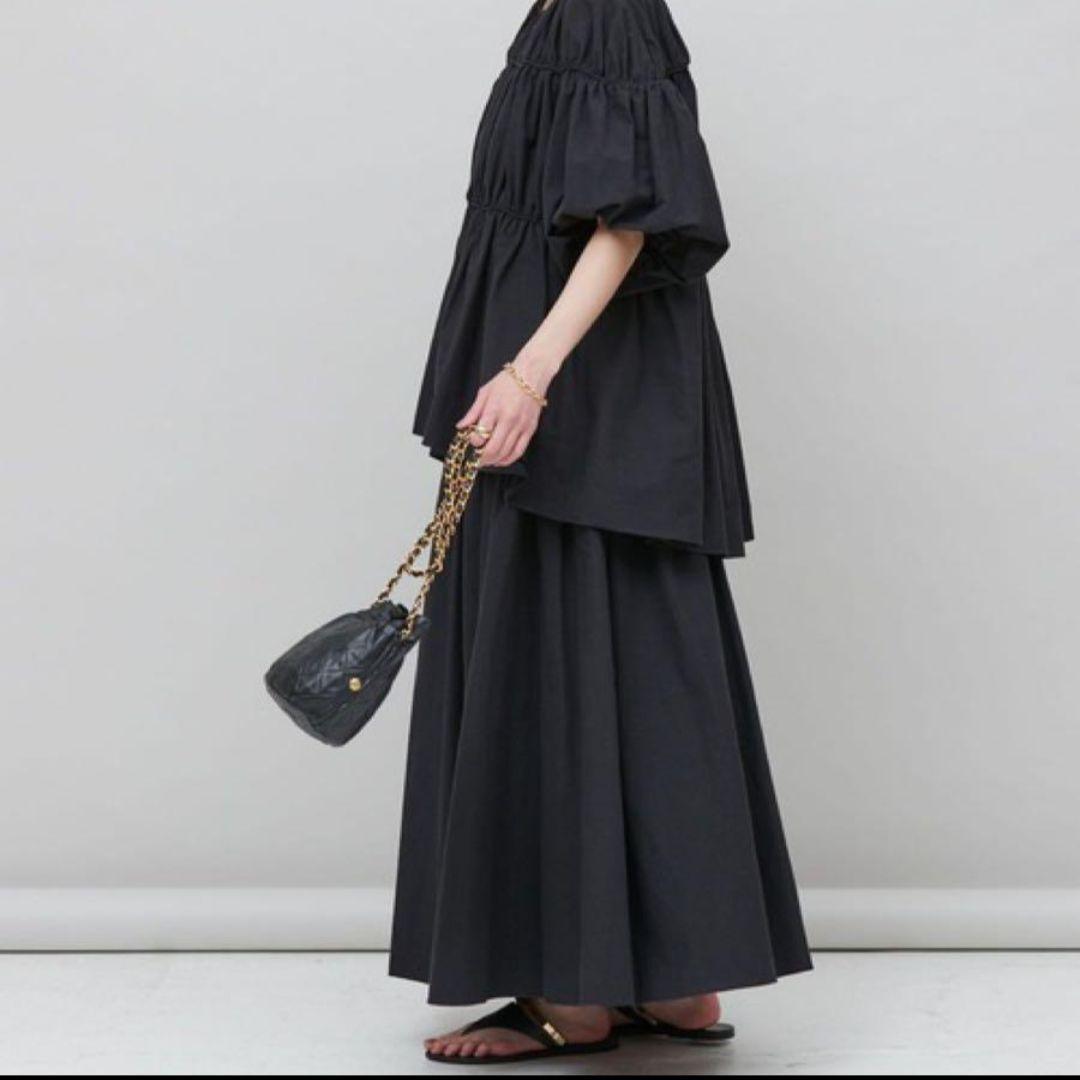 ★美品★　Curensology　パイピングフレアスカート　コットンリネン
