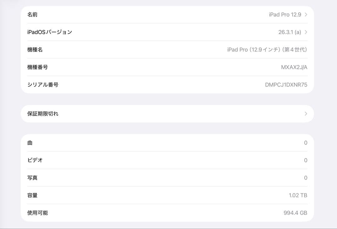 iPad Pro 12.9 第4世代 1TB おまけつき