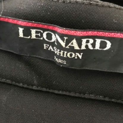 LEONARD レオナール 長袖 無地 ロングカーディガン 黒 ブラック M