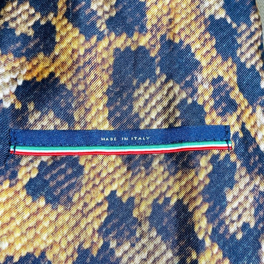 HERNO　ヘルノ　ベルテッドコート　コットンリネン　カーキ　裏地シルク