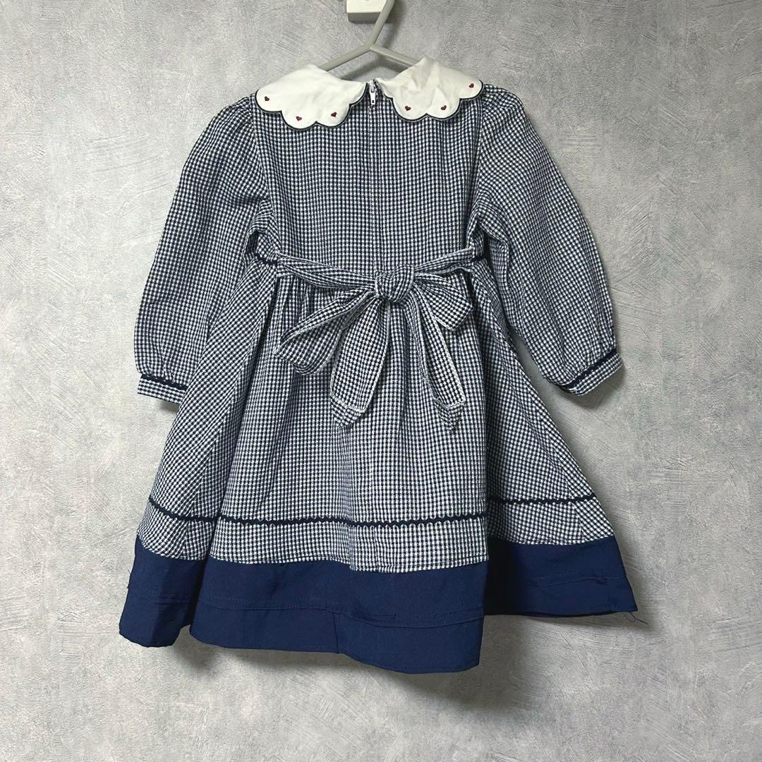 美品 セリーヌ CELINE チェック柄 ワンピース 95cm キッズ ベビー