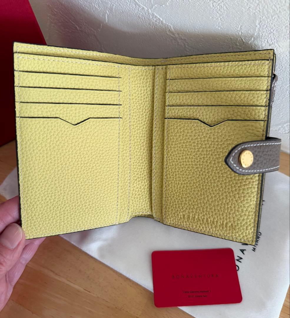 専用【新品・未使用】BONAVENTURA 二つ折り財布 エトープ×イエロー