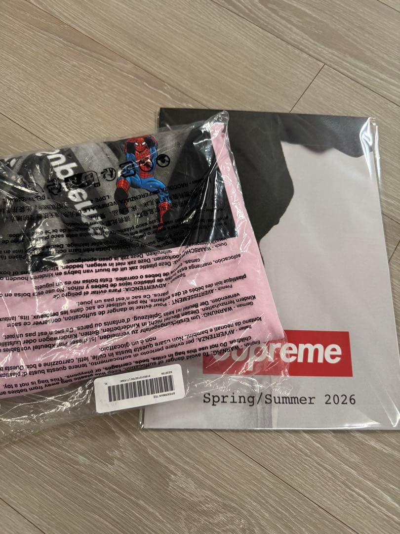 Supreme Spider-Man Tee Ｌサイズ　ピンク