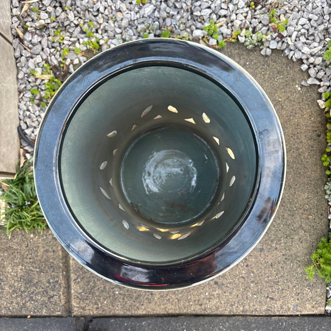 信楽焼 和風 おしゃれ 傘立て 陶器 かさたて インテリア 唐草傘立て 未使用品
