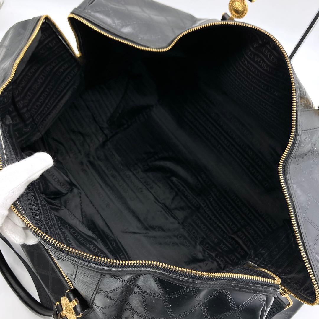 【VERSACE】 2wayバッグ　旅行鞄　サンバースト　レザー　ブラック