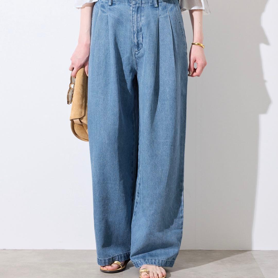 SLOBE IENA LEDENIM TUCK TROUSERデニム