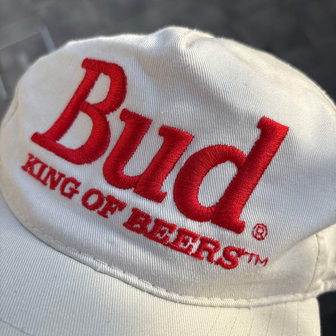希少 90s Budweiser キャップ vintage 古着 白 企業 赤