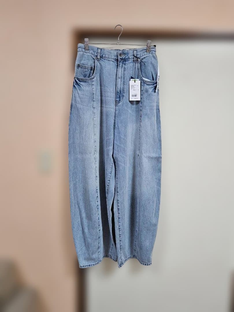 新品　NKJ　2026SS 3Dドロップデニムパンツ　ベージュインディゴ　L