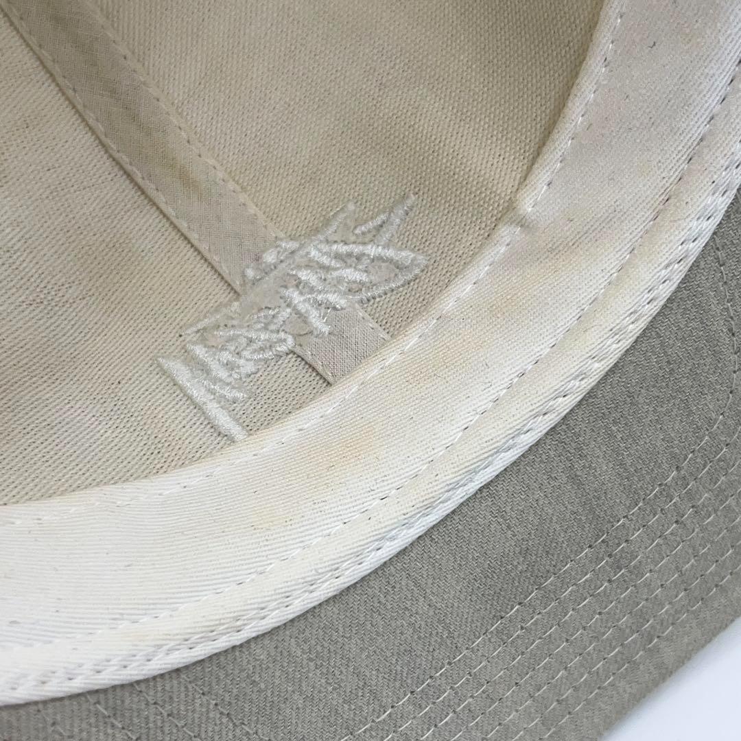 【STUSSY】ロゴ刺繍 スナップバックキャップ ウール紺 ベージュ系 OSFA