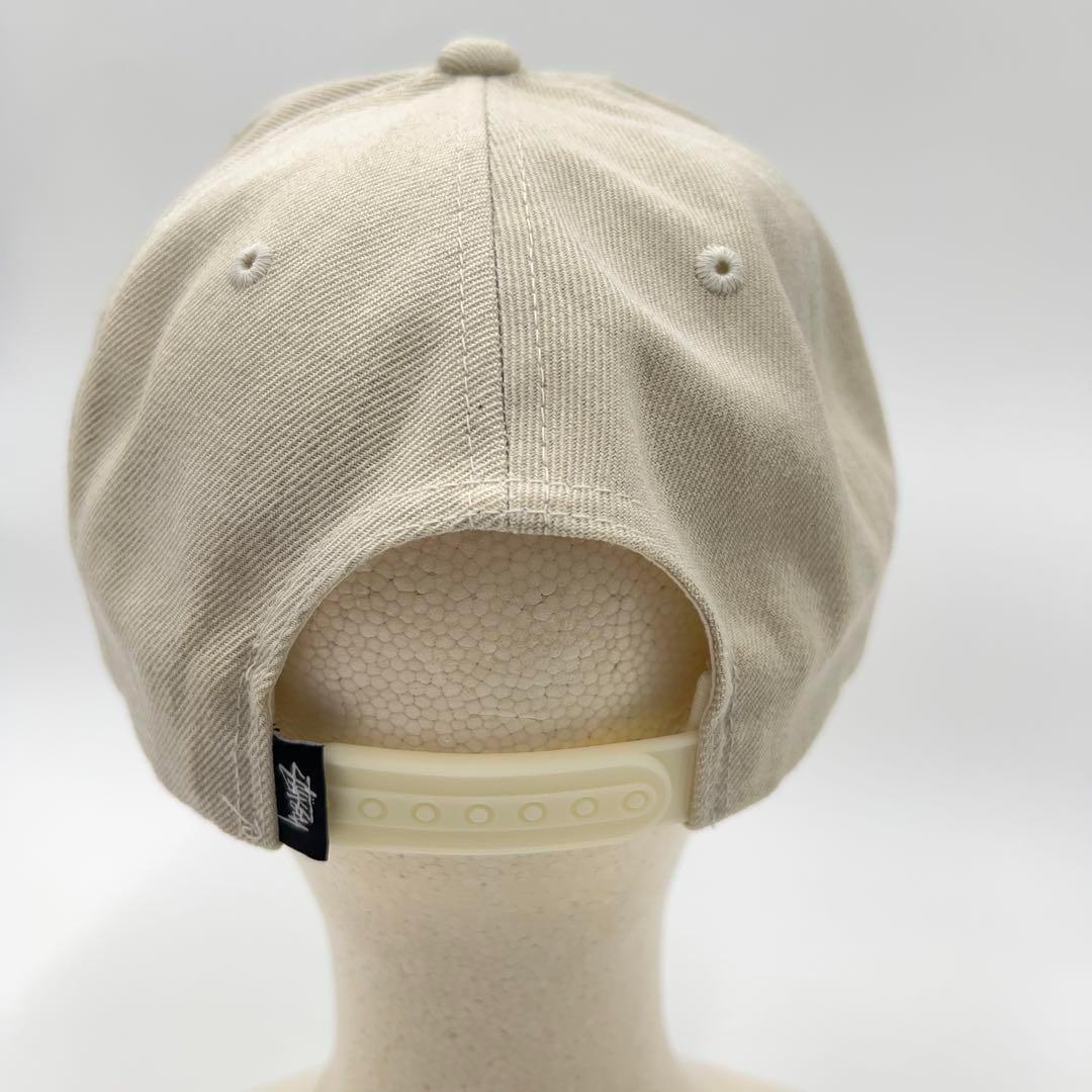 【STUSSY】ロゴ刺繍 スナップバックキャップ ウール紺 ベージュ系 OSFA